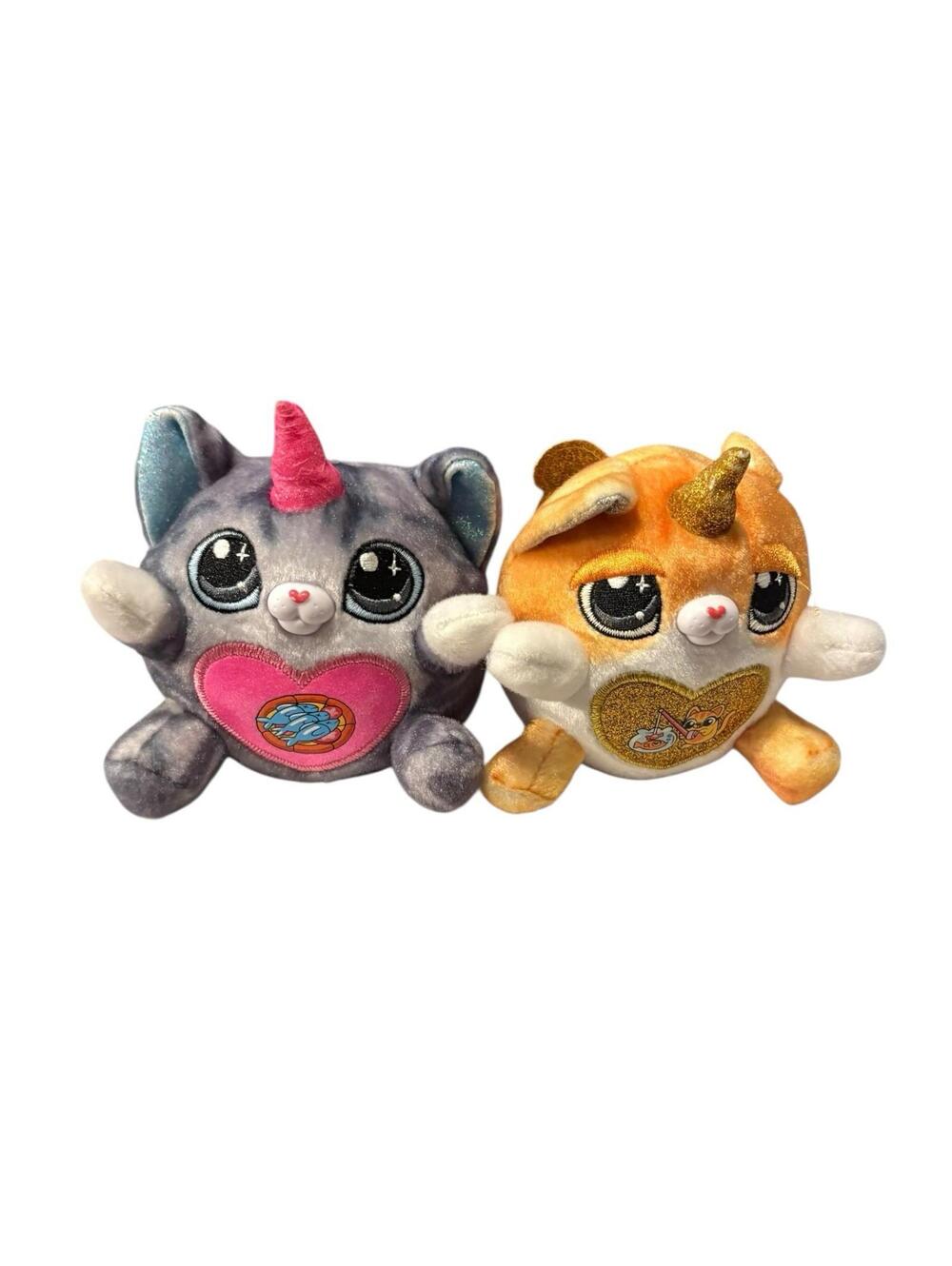 Rainbocorns Kittycorn Plush Lot Gray Pink Unicorn Cat & Orange Gold ZURU